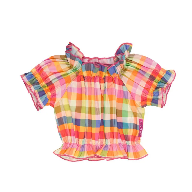 nanan-blusa-a-quadri-garden-bimba image 1