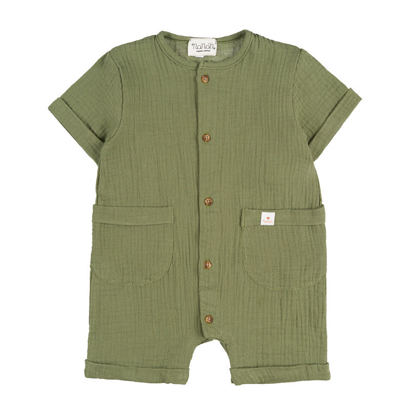 nanan-pagliaccetto-verde-magenta-in-garza-aperto-davanti-con-tasche image 1