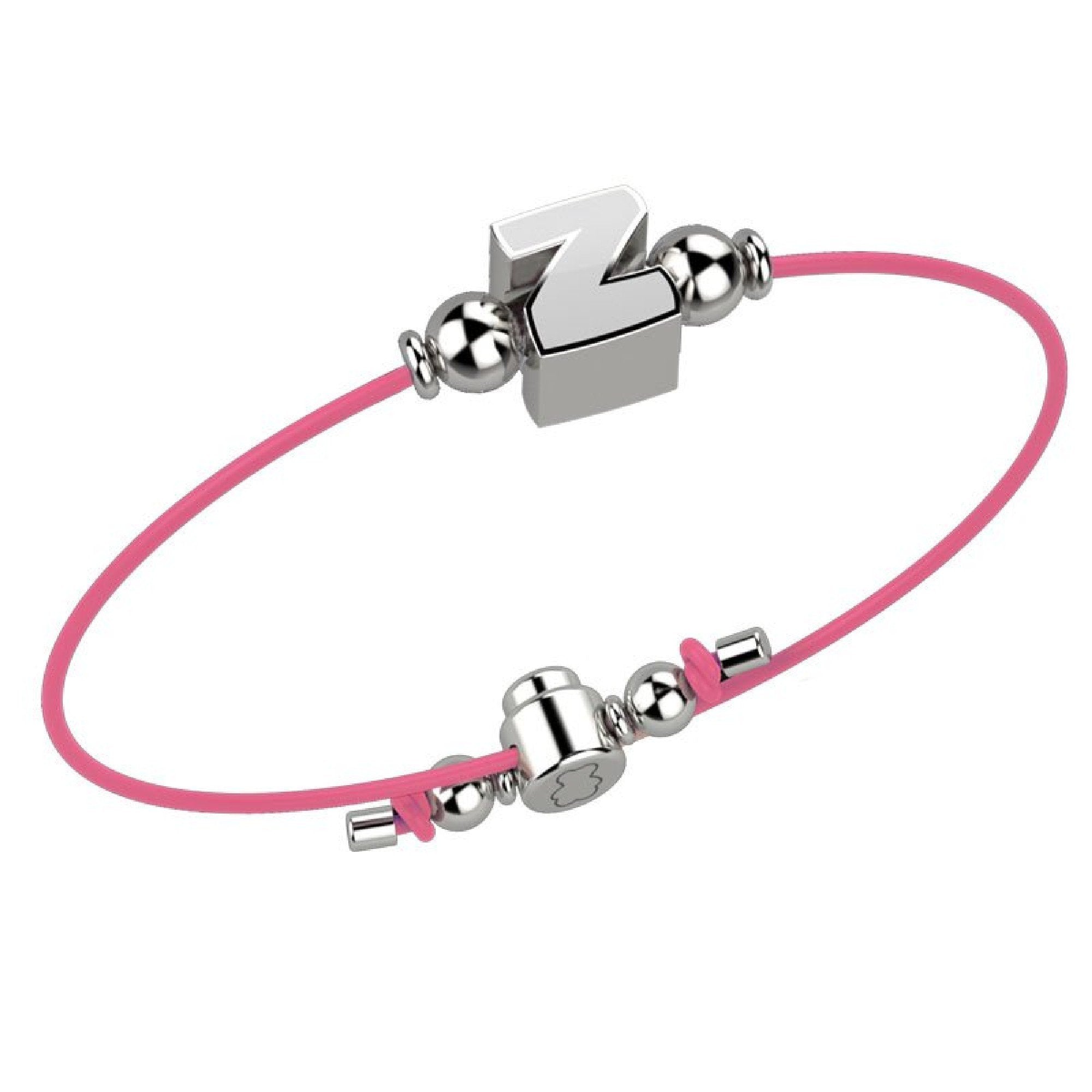 nanan-bijou-bracciale-pelle-rosa-lettera-z-argento-925 image 1