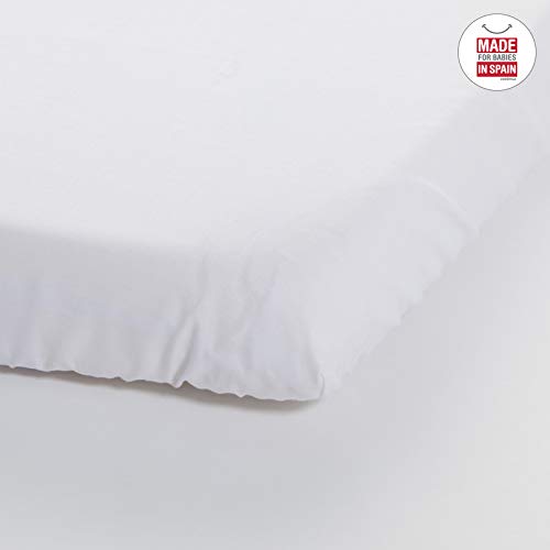 cambrass-lenzuolo-sotto-cotone-egitto-per-lettino-50x82-cm-bianco image 4