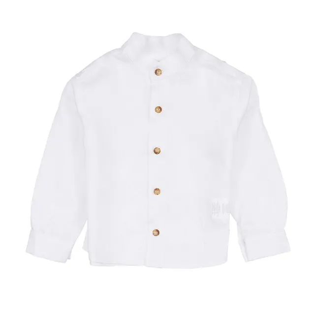 nanan-camicia-coreana-bianca-in-lino-navy-camicia-elegante-bimbo image 1