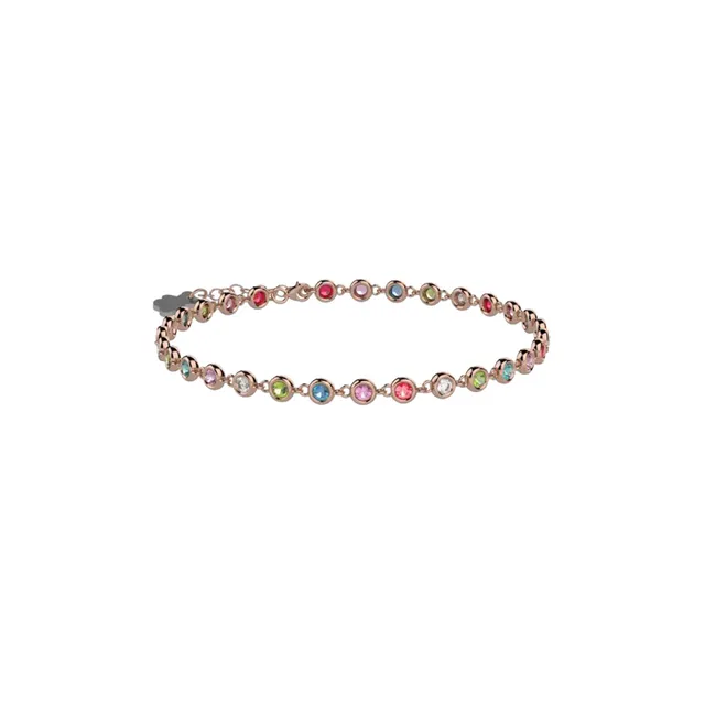 nanan-bracciale-tennis-mamma-argento-925-oro-pietre-multicolor image 1