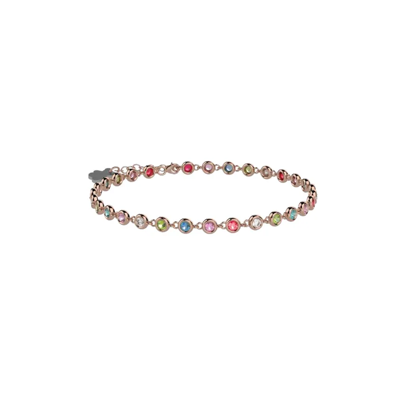 nanan-bracciale-tennis-mamma-argento-925-oro-pietre-multicolor image 1