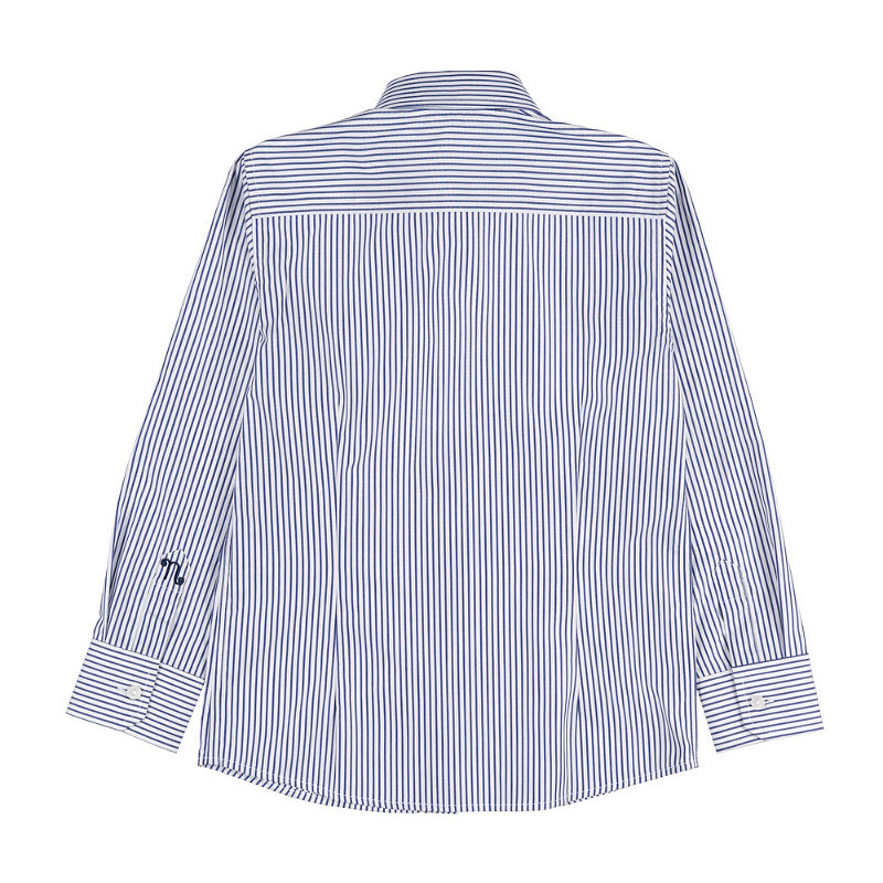 nanan-camicia-a-righe-blu-maniche-lunghe image 2