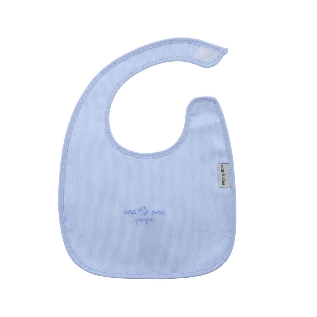 bavaglino-quadrato-con-velcro-cambrass-pio-pio-azzurro-20x26-cm image 1