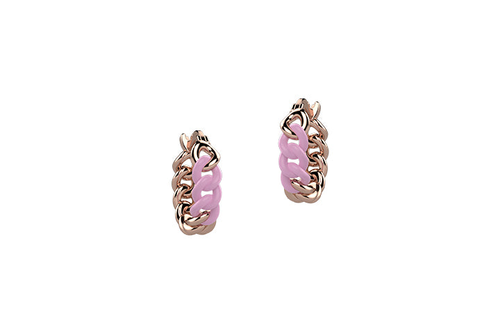nanan-orecchini-groumette-dorati-vernice-rosa-argento-925 image 1