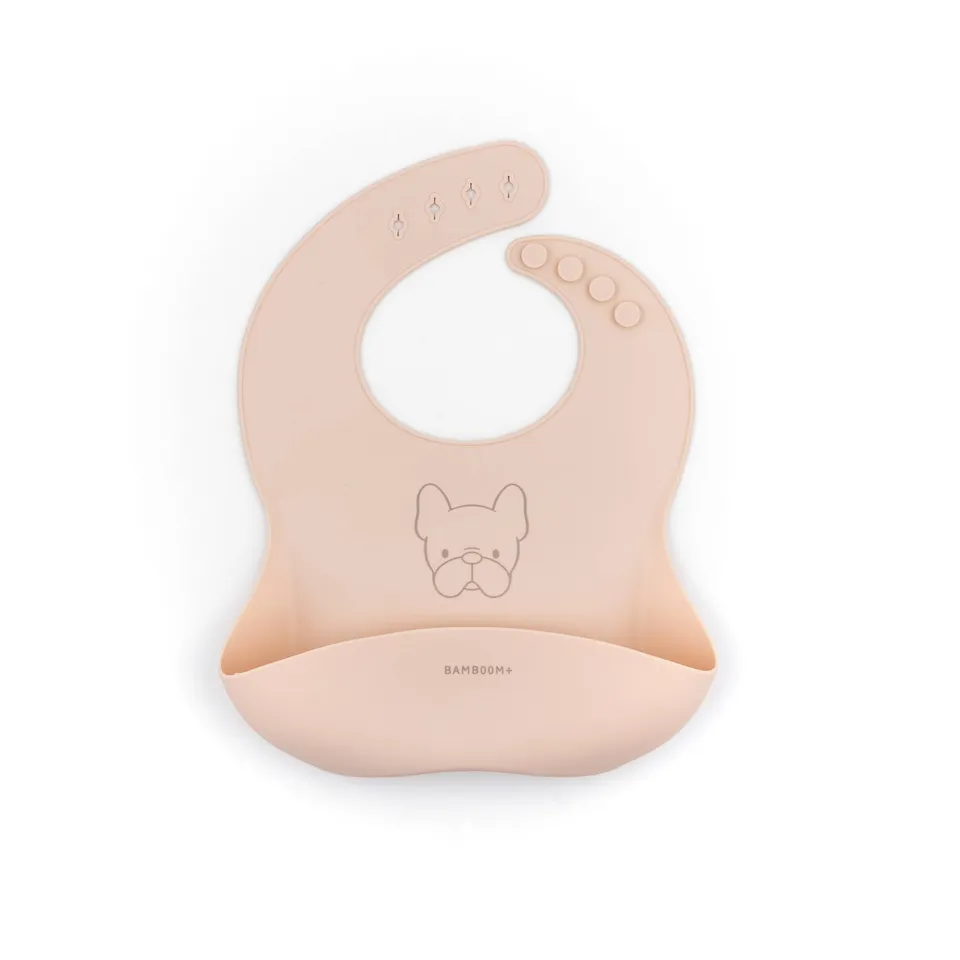 bamboom-bib-in-silicone-rosa-04-con-tasca-raccogli-pappa image 1