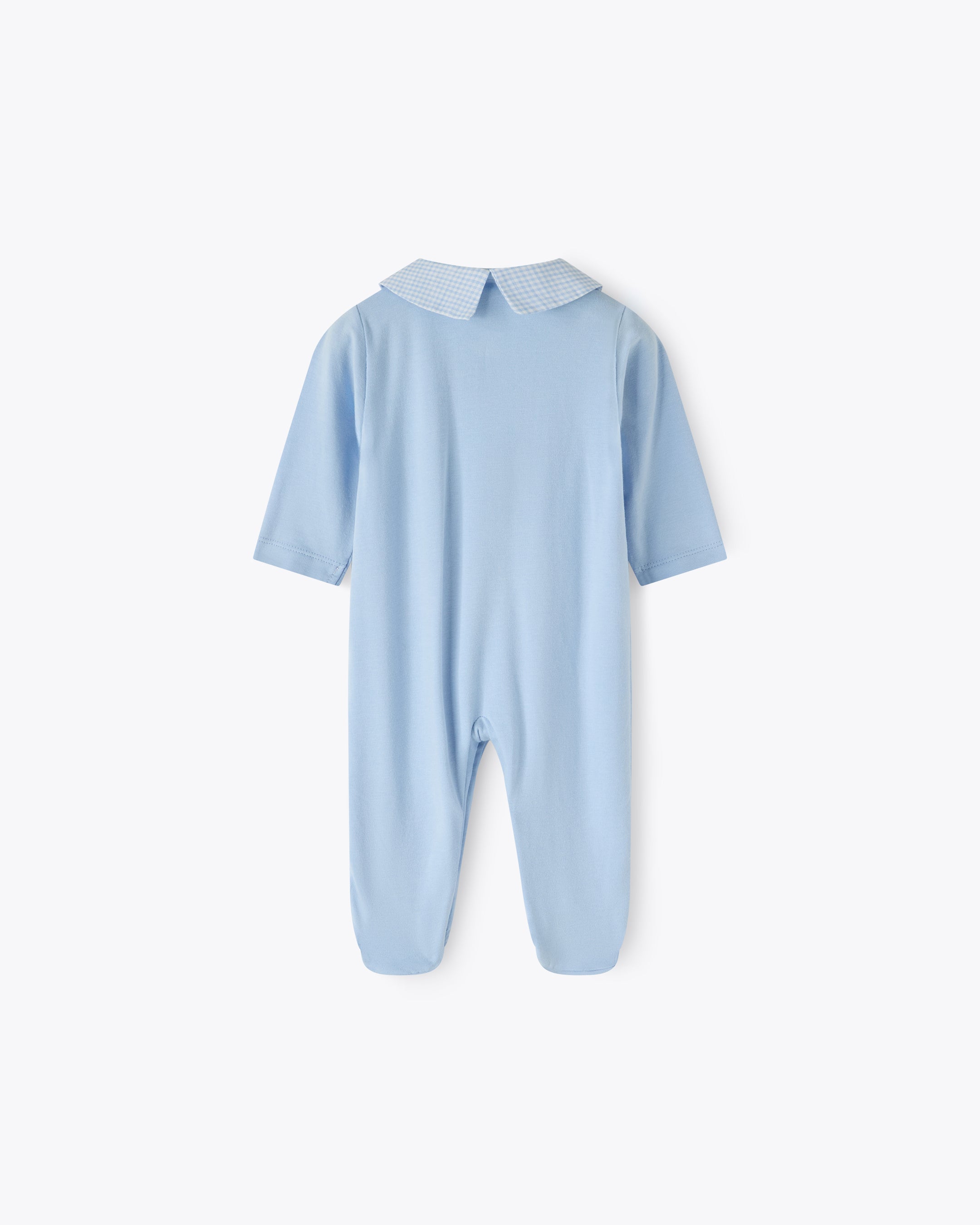 nanan-tutina-neonato-azzurra-in-ciniglia-a-coste-apertura-frontale-vichy image 5