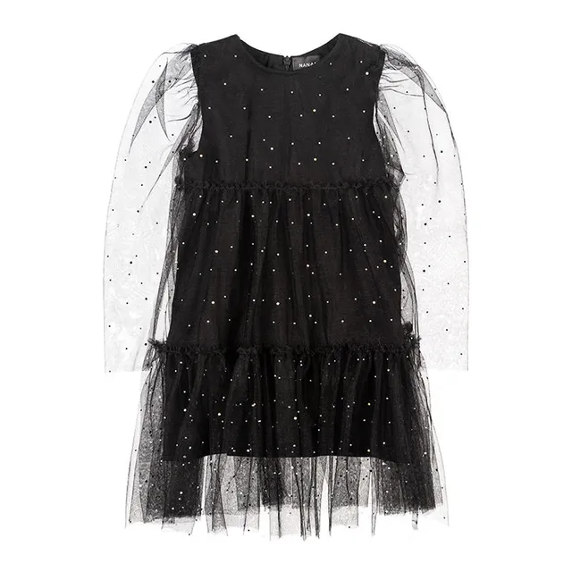 nanan-abito-full-strass-nero-con-balze image 1