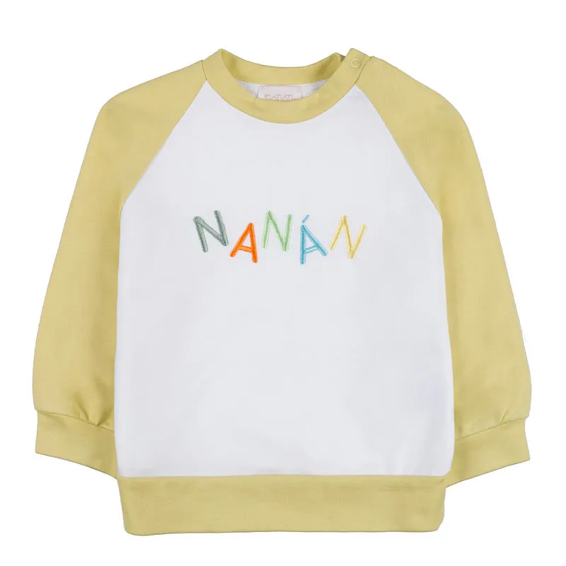 nanan-felpa-con-maniche-raglan-e-scritta-nan-n-colorata image 1