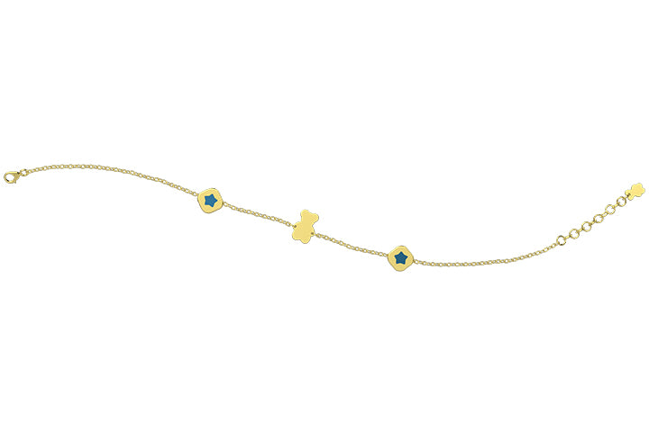 nanan-bracciale-orsetto-oro-9kt-stelle-azzurre image 2