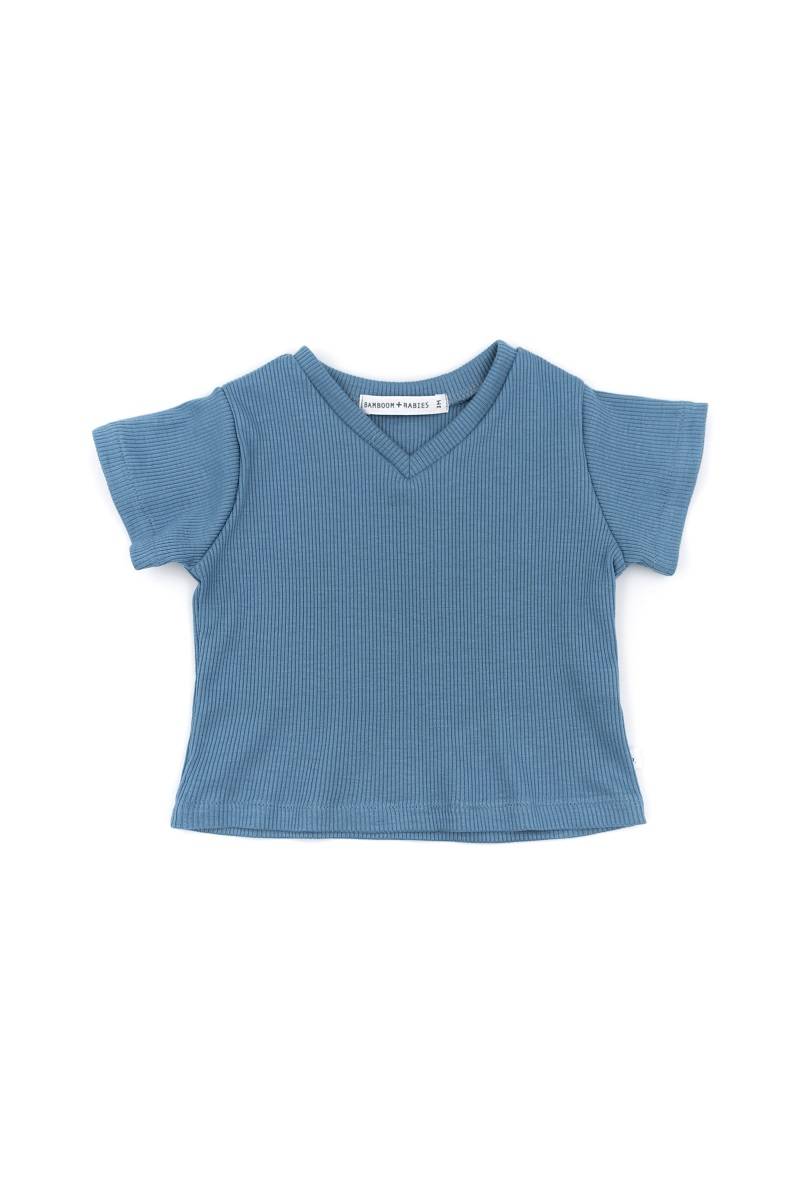 bamboom-shirt-manica-corta-scollo-v-blu-336-bimbo image 1